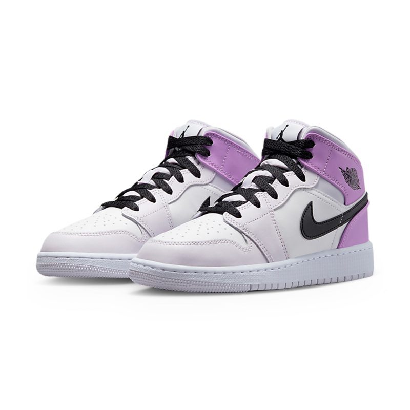 Air Jordan 1 Mid Pink Lavender GS Crepslocker Front Side