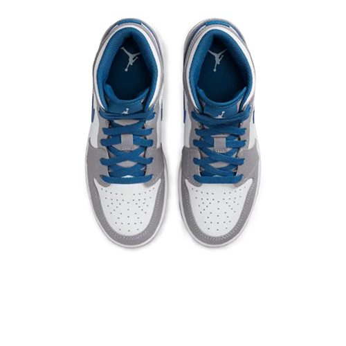 Air Jordan 1 Mid True Blue Cement GS Crepslocker Top