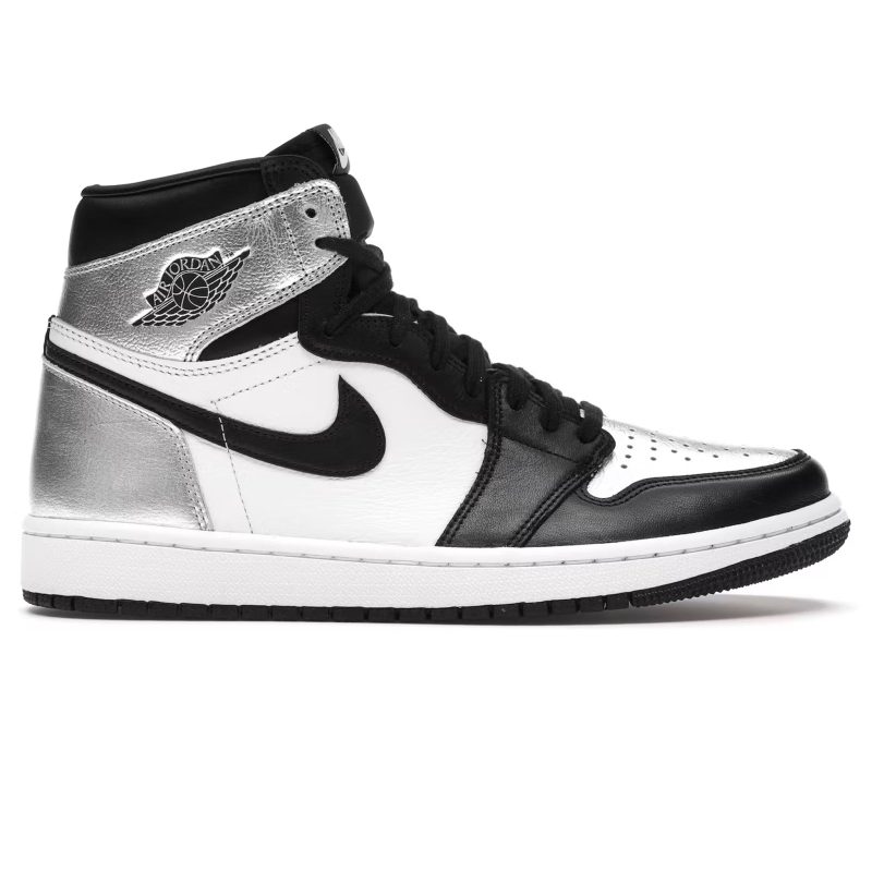 Air Jordan 1 Retro High Silver Toe W Crepslocker Front