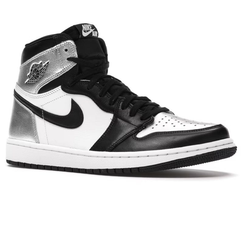 Air Jordan 1 Retro High Silver Toe W Crepslocker Front Side