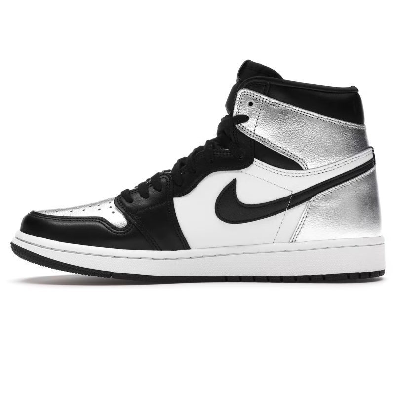 Air Jordan 1 Retro High Silver Toe W Crepslocker Side