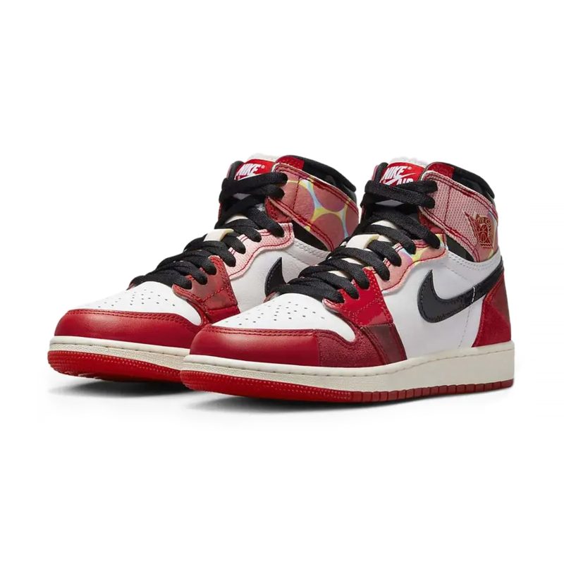 Air jordan 1 retro high og spider man across the spider verse gs dv1753 601 crepslocker front side