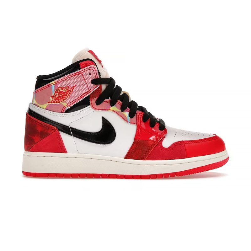 Air jordan 1 retro high og spider man across the spider verse gs dv1753 601 crepslocker side