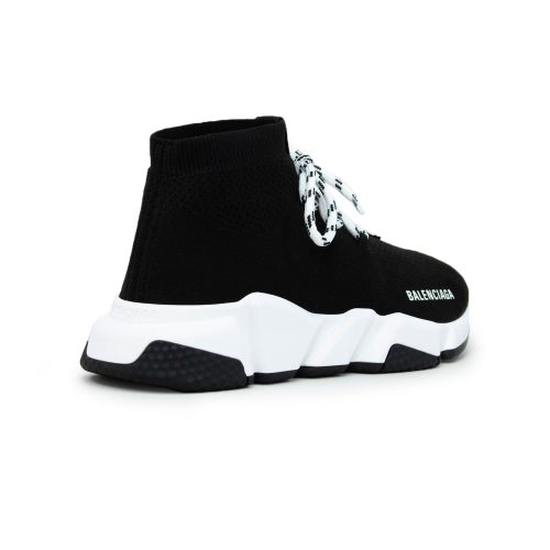 Balenciaga Speed Knit Lace Sock Black White W Crepslocker Back