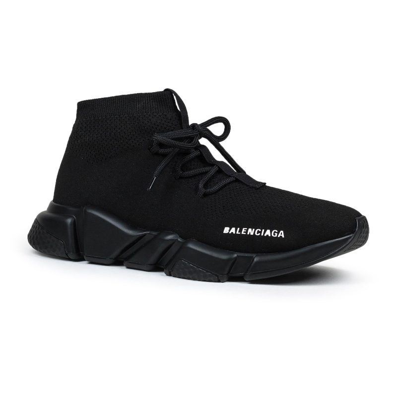 Balenciaga Speed Knit Lace Sock Triple Black Crepslocker Front