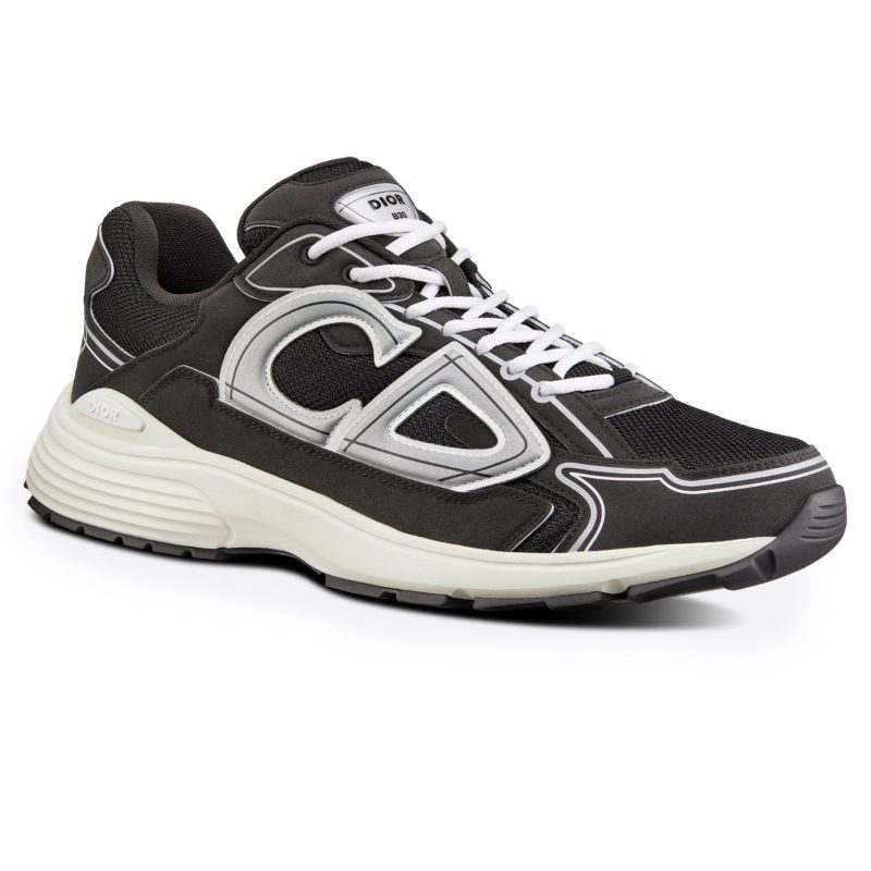 Dior B30 Technical Mesh Black White Trainer Crepslocker Front Side