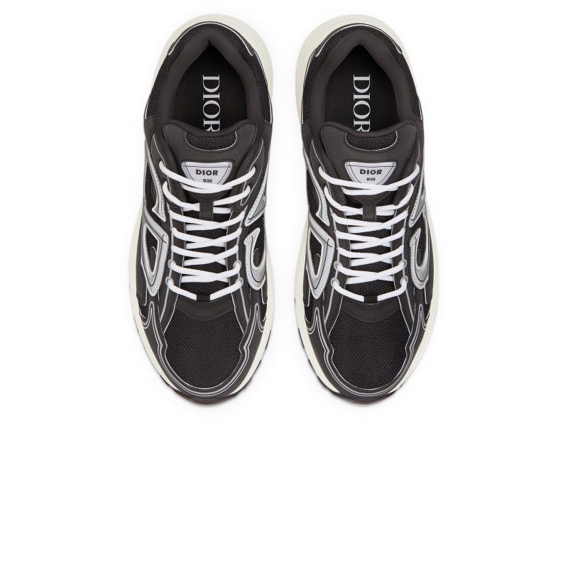 Dior B30 Technical Mesh Black White Trainer Crepslocker Top