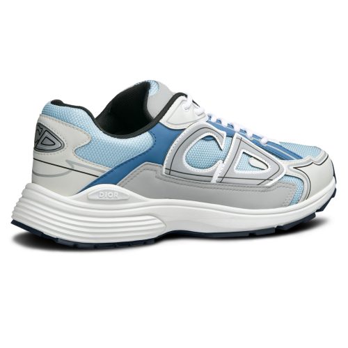 Dior B30 Technical Mesh Light Blue Grey Trainer Crepslocker Back Side