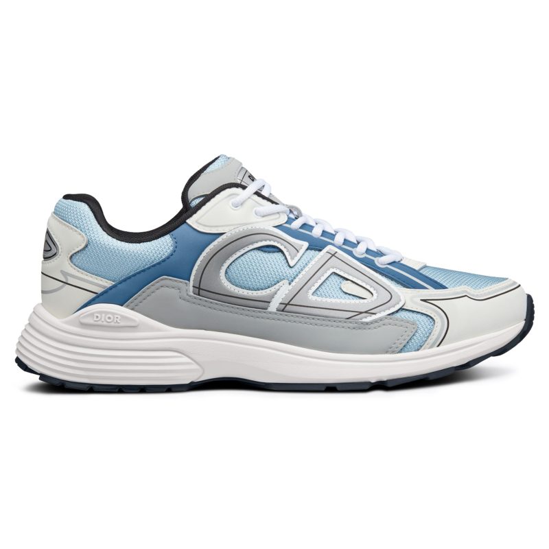 Dior B30 Technical Mesh Light Blue Grey Trainer Crepslocker Front