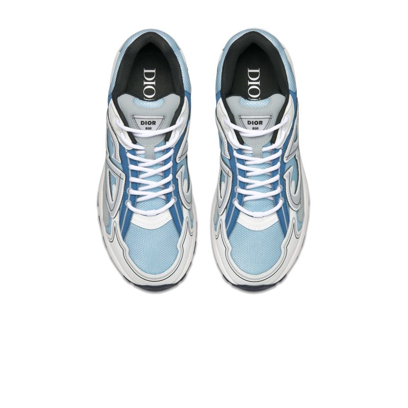 Dior B30 Technical Mesh Light Blue Grey Trainer Crepslocker Top