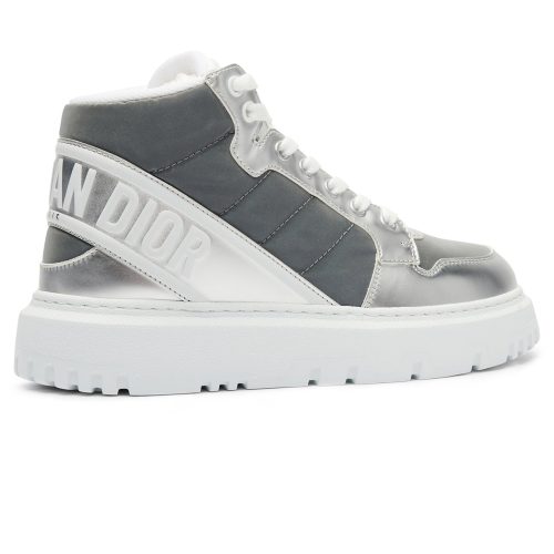 Dior D Player Grey Reflective Quilted Nylon Sneaker Crepslocker Back Side