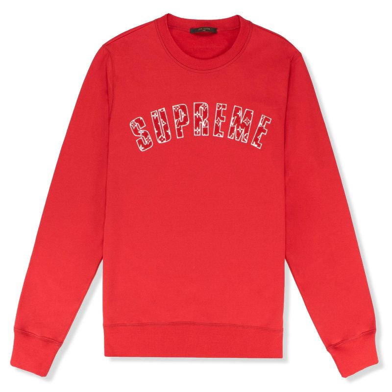 Supreme x Louis Vuitton Arc Logo Red Sweatshirt Crepslocker Front