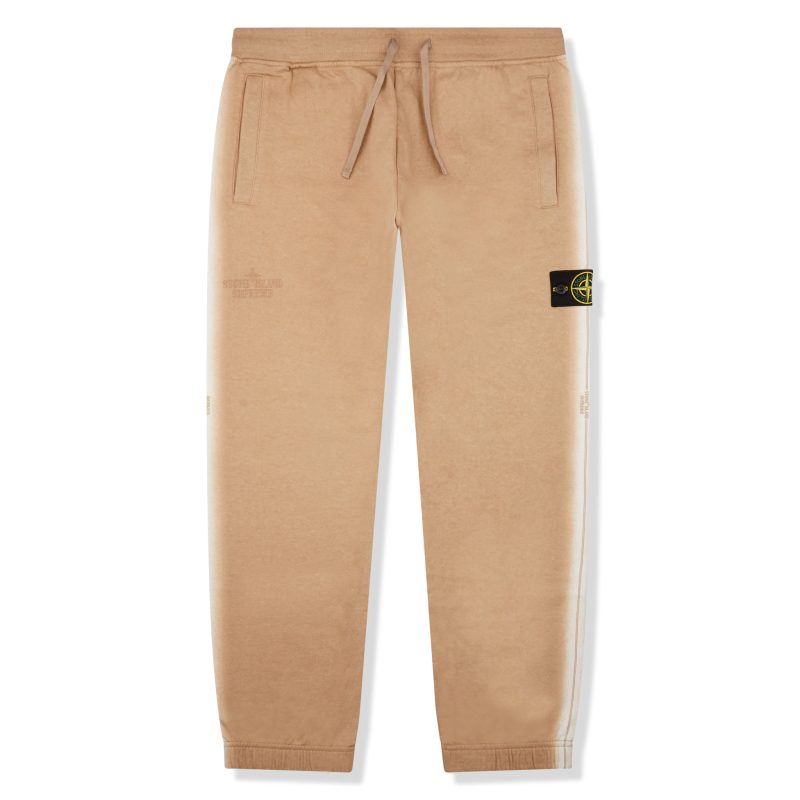 Supreme x Stone island Stripe Tan Sweatpants Crepslocker Front