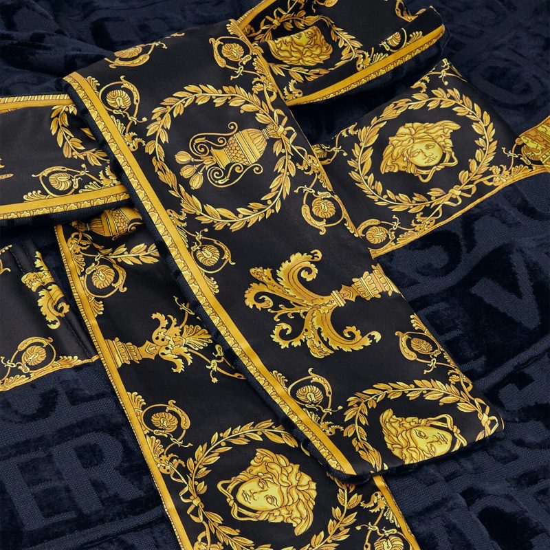 Versace Baroque Navy Bathrobe Crepslocker Close Up