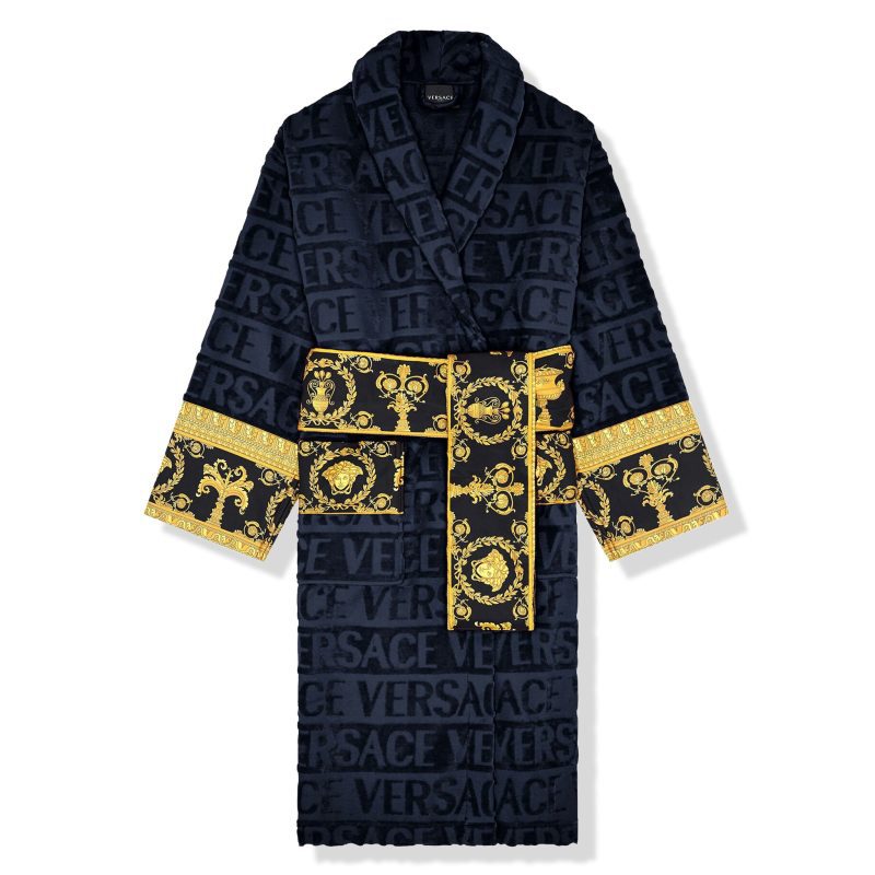 Versace Baroque Navy Bathrobe Crepslocker Front