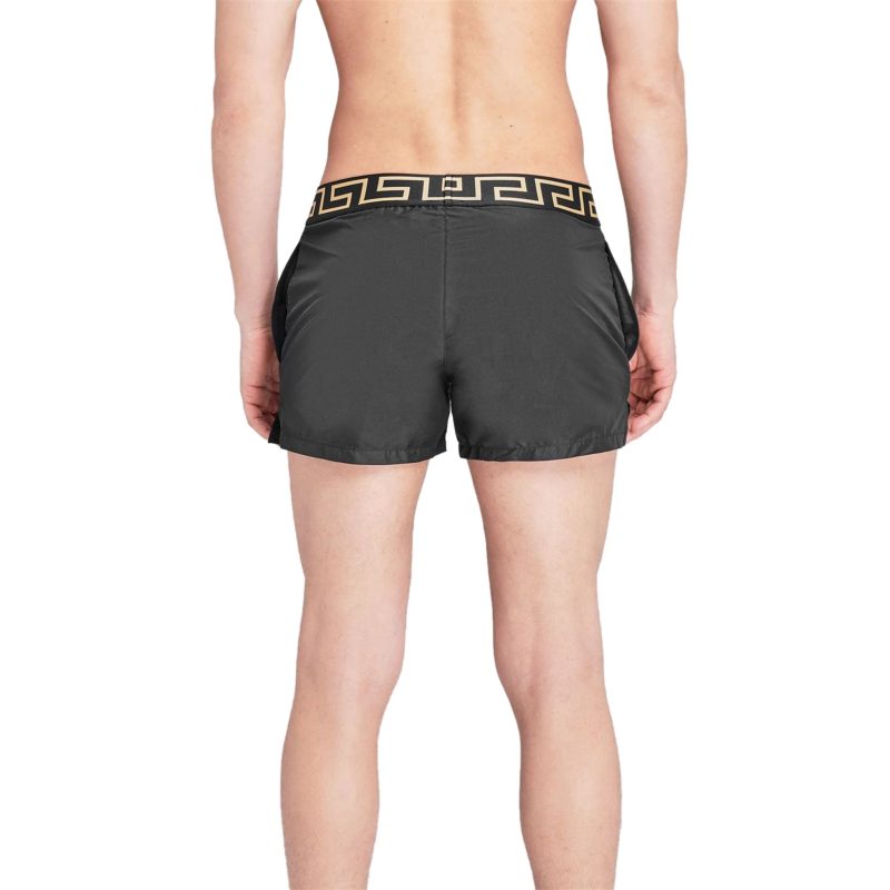 Versace Logo Swimming Shorts Black Crepslocker model back