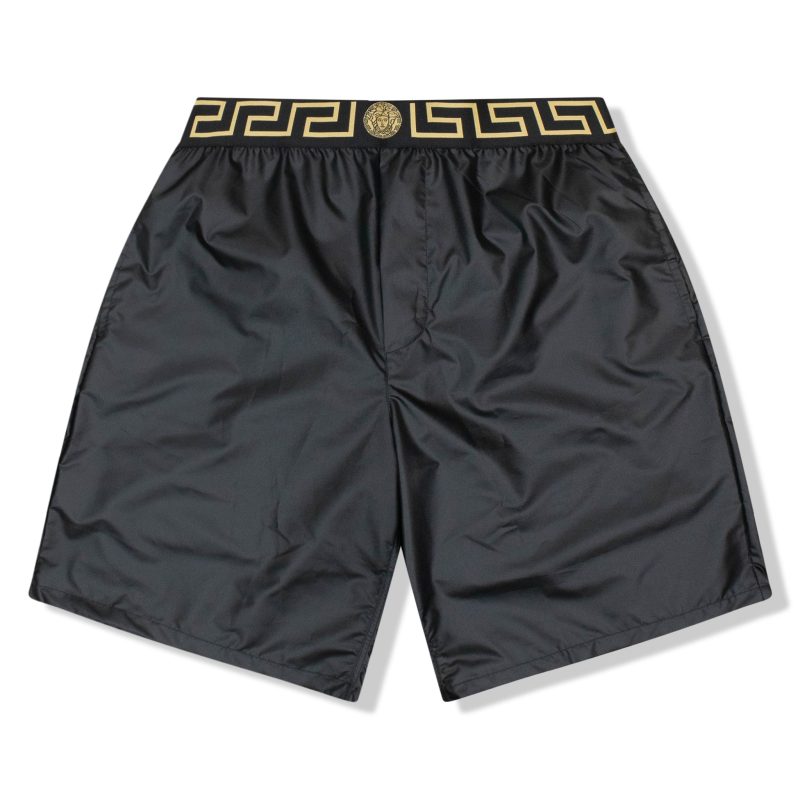 Versace Medusa Iconic Swimming Long Length Satin Shorts Black Crepslocker