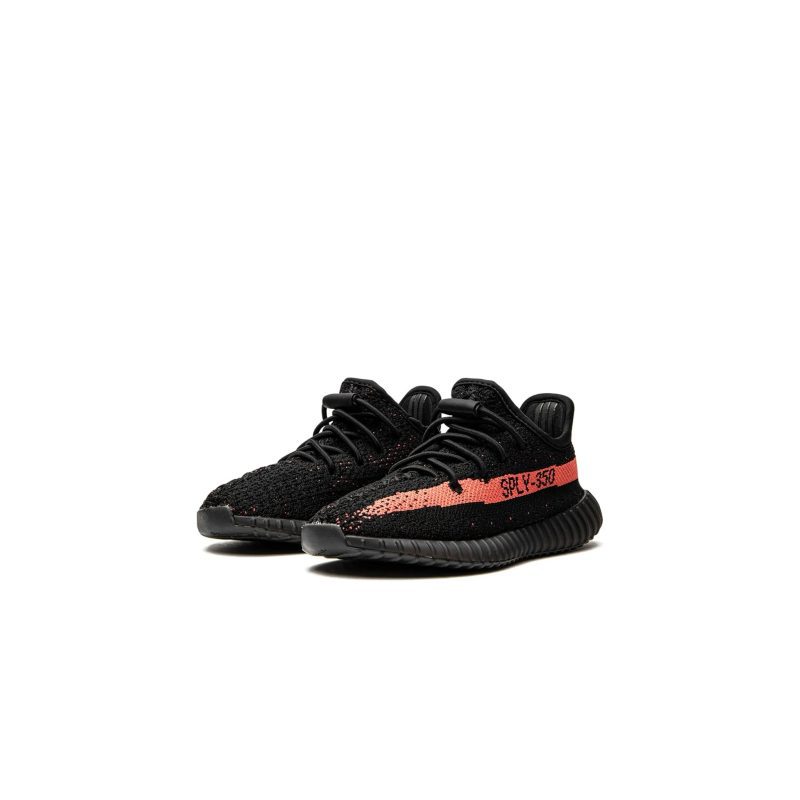 adidas yeezy boost 350 v2 kids core black red hp6591 front side