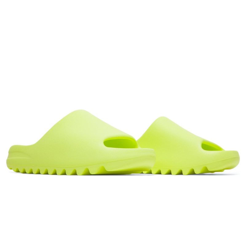 adidas yeezy slide glow green 2022 restock hq6447 crepslocker front side