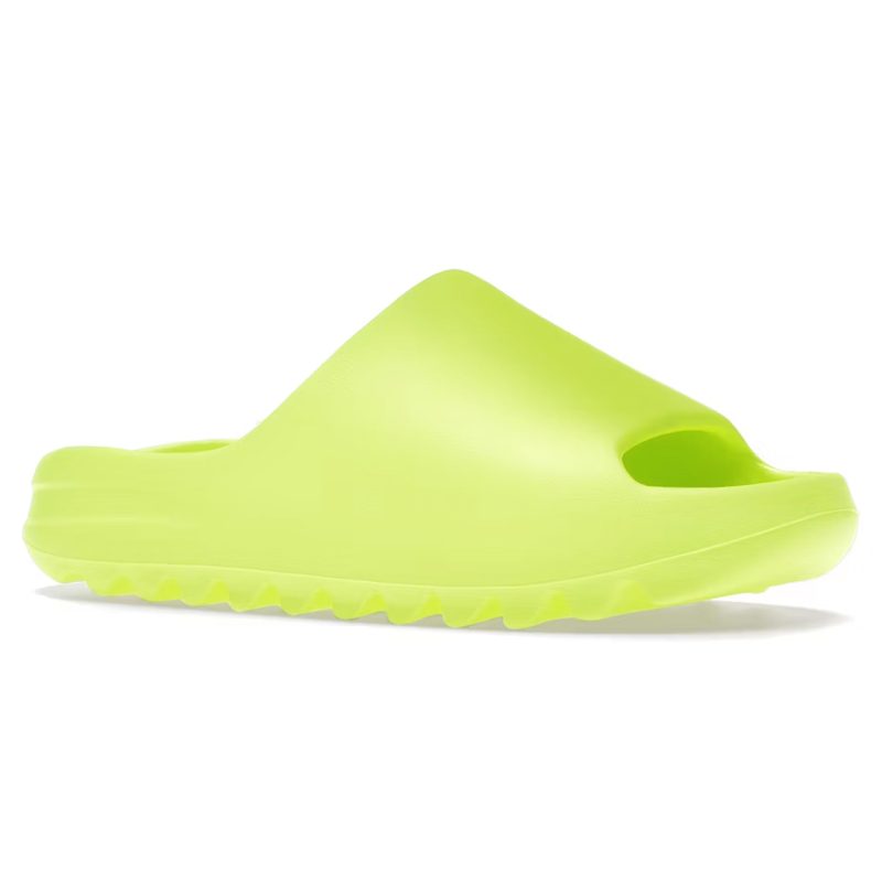 adidas yeezy slide glow green 2022 restock hq6447 crepslocker front side 469d0029 2b5e 405f a17d b9b95ac6deb3