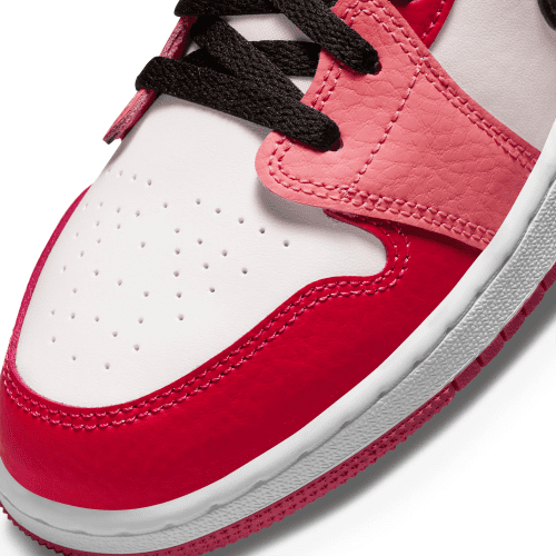 air jordan 1 low pink red gs 553560 162 front detail