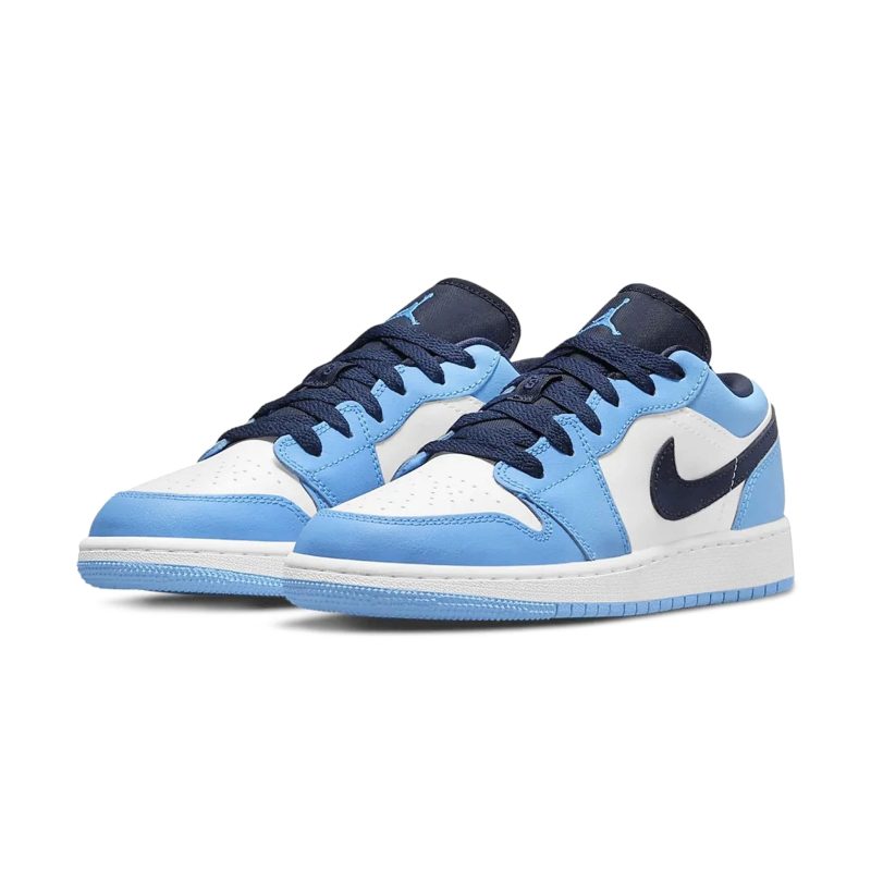 air jordan 1 low unc university blue gs 553560 144 front side