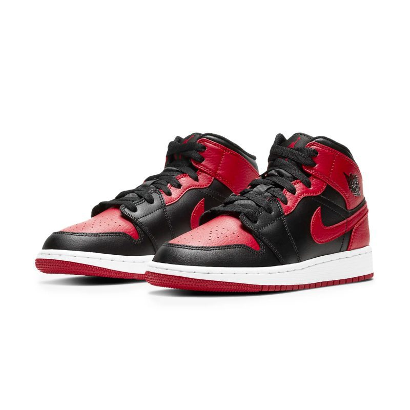 air jordan 1 mid banned gs 554725 074 front side