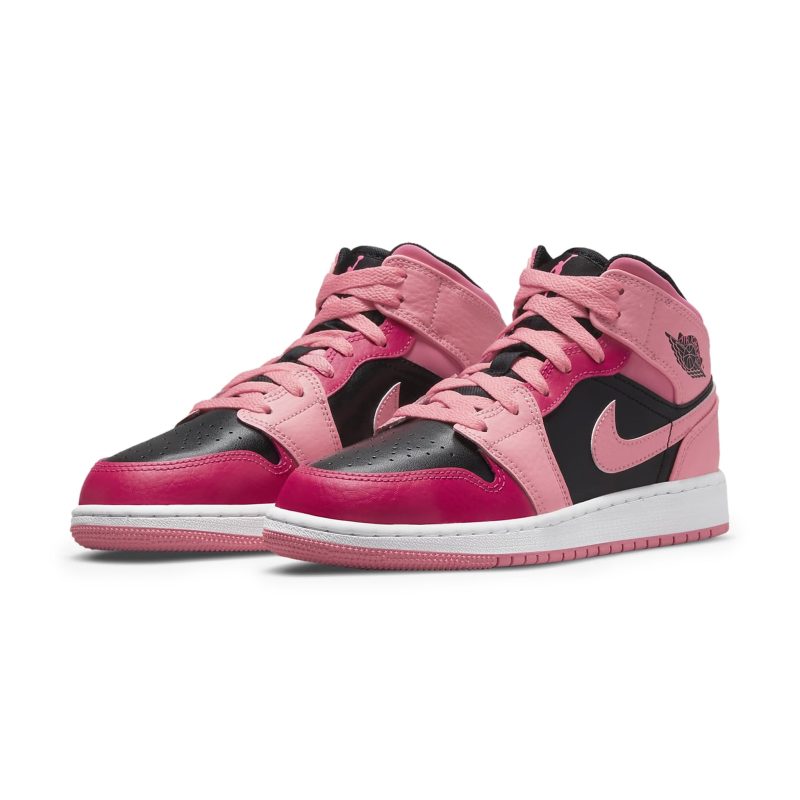 air jordan 1 mid coral chalk gs 554725 662 front side