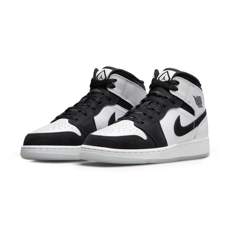 air jordan 1 mid diamond shorts gs dn4321 100 front side