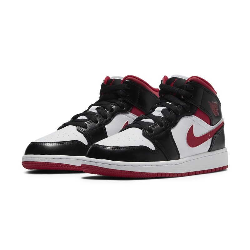 air jordan 1 mid gym red black white gs dj4695 122 front side