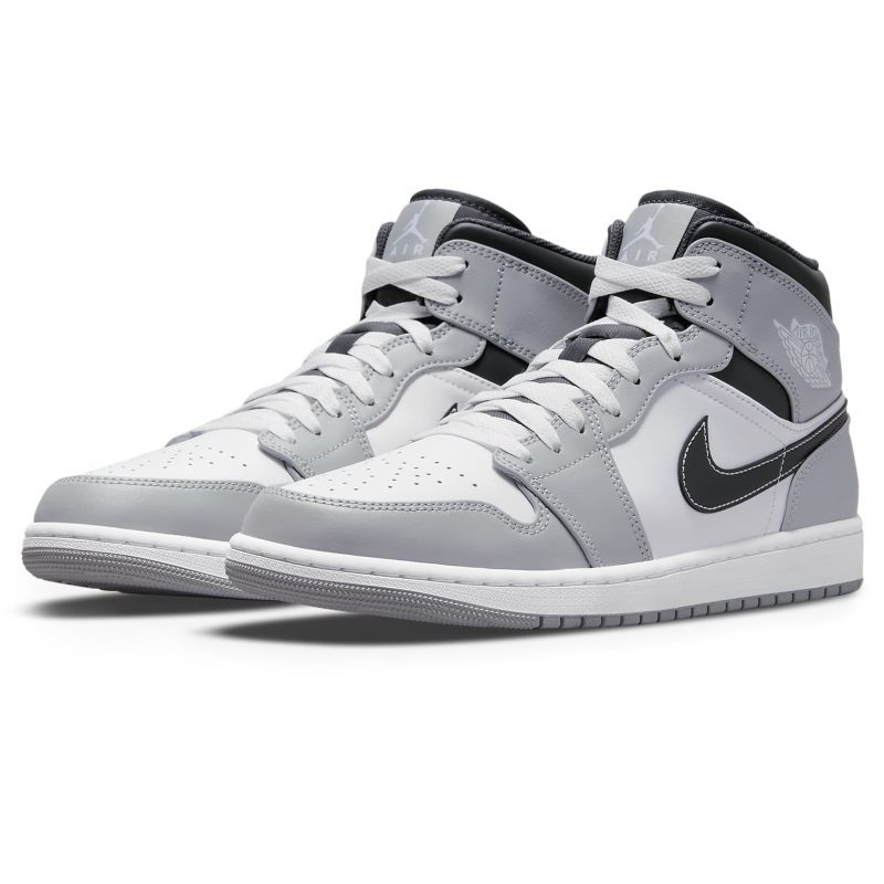 air jordan 1 mid light smoke grey anthracite 554724 078 front side