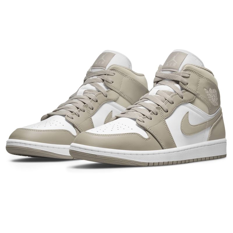 air jordan 1 mid linen 554724 082 front side