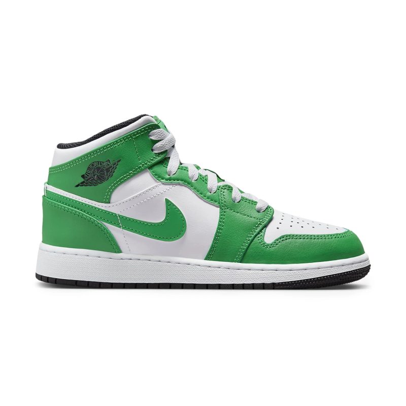 air jordan 1 mid lucky green gs dq8423 301 side