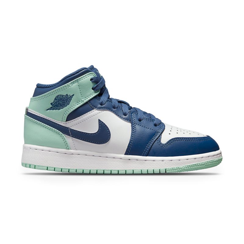 air jordan 1 mid mystic navy mint foam gs 554725 413 side