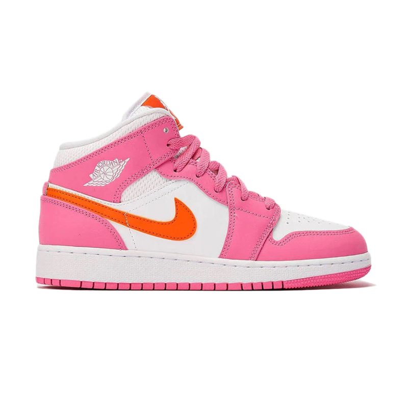 air jordan 1 mid pinksickle safety orange gs dx3240 681 side