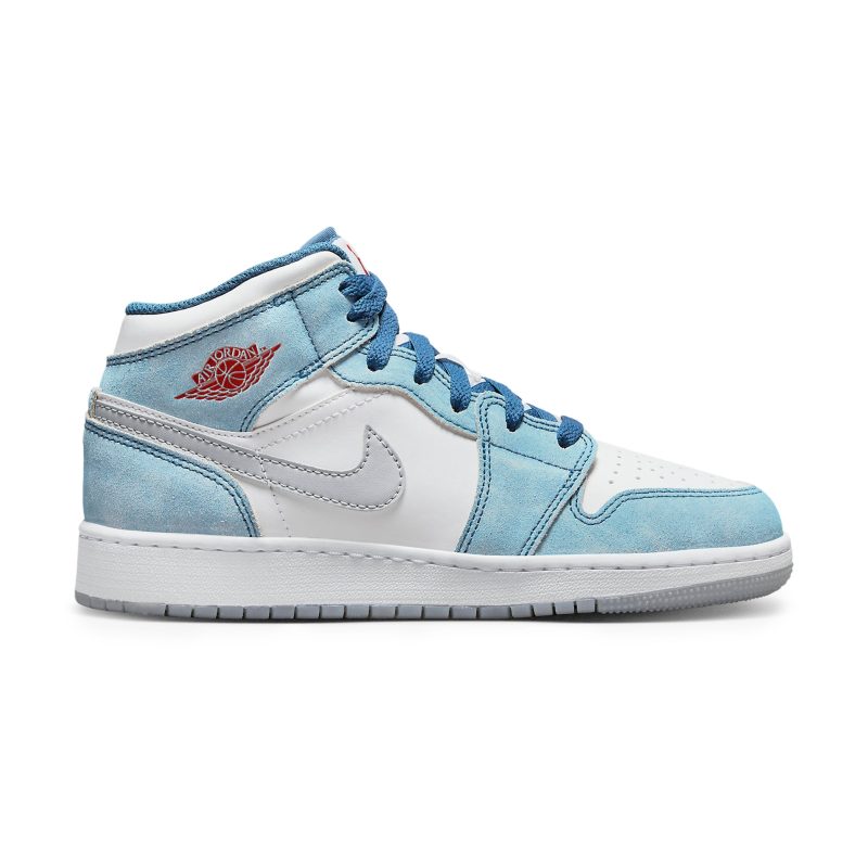 air jordan 1 mid se french blue light steel gs dr6235 401 side