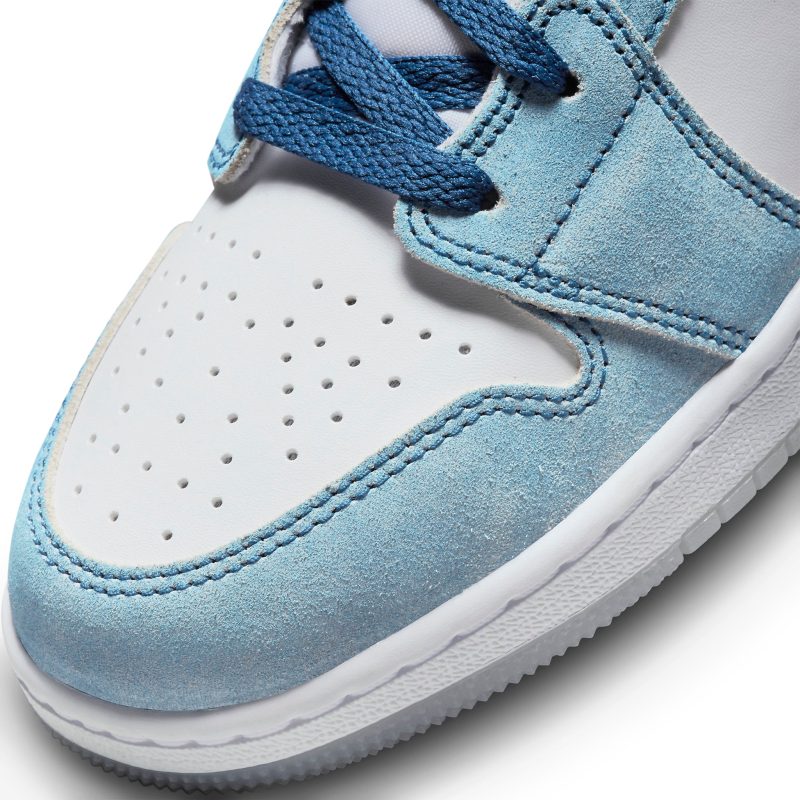 air jordan 1 mid se french blue light steel gs dr6235 401 toe