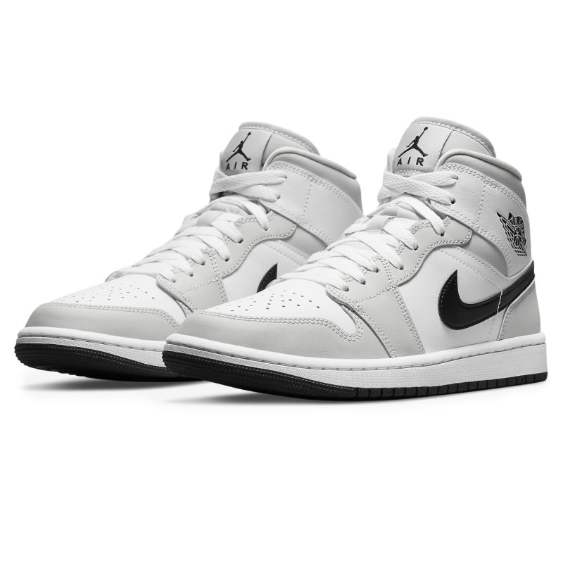 air jordan 1 mid white light smoke grey w bq6472 015 front side