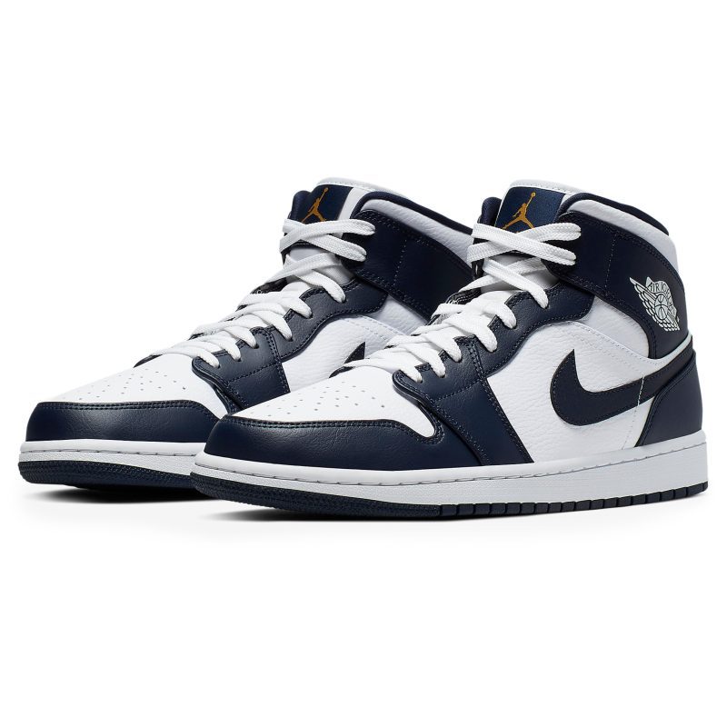 air jordan 1 mid white metallic gold obsidian 554724 174 front side