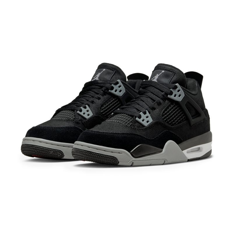 air jordan 4 retro black canvas gs dv0553 006 front side