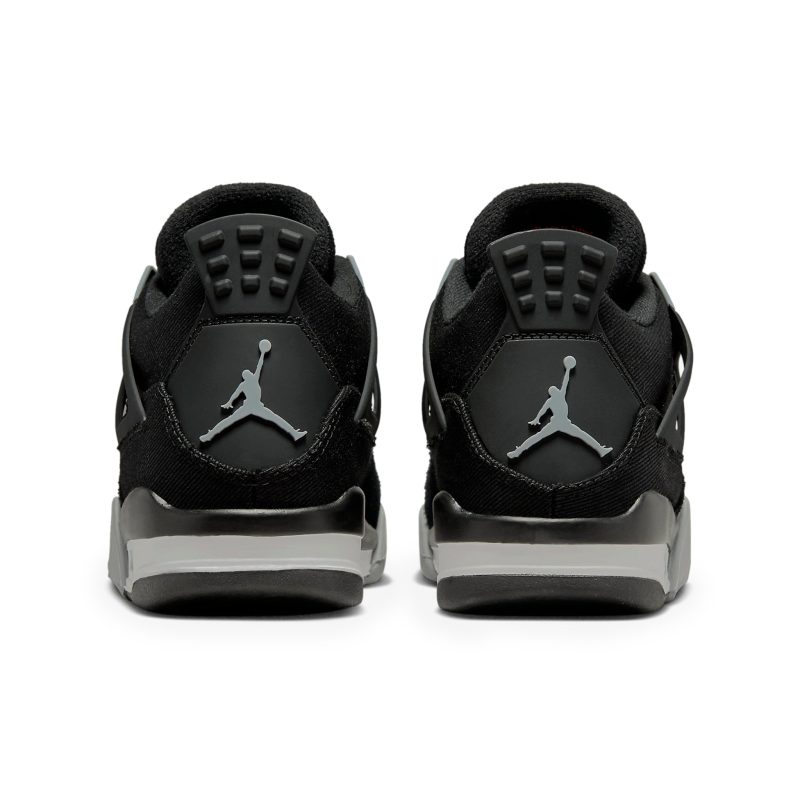 air jordan 4 retro black canvas gs dv0553 006 heel