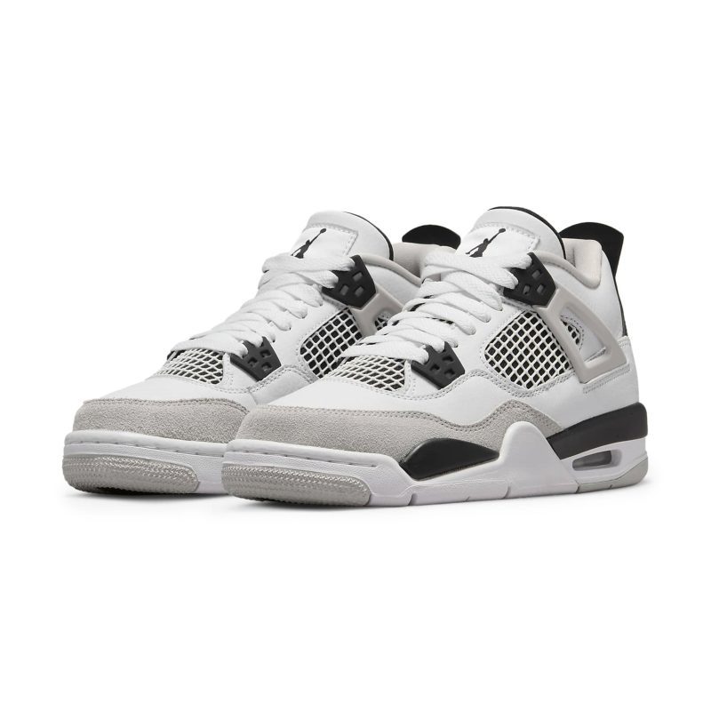 air jordan 4 retro military black gs 408452 111 front side