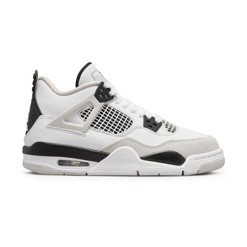 air jordan 4 retro military black gs 408452 111 side