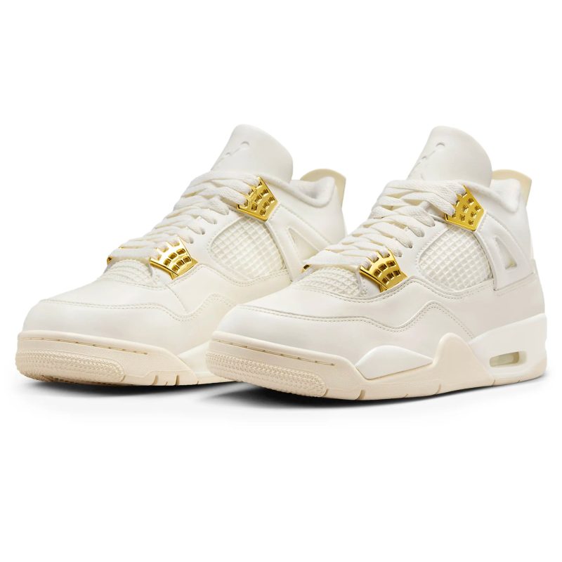 air jordan 4 retro sail metallic gold w aq9129 170 front side