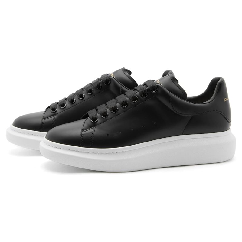 alexander mcqueen raised sole black sneaker w frtont