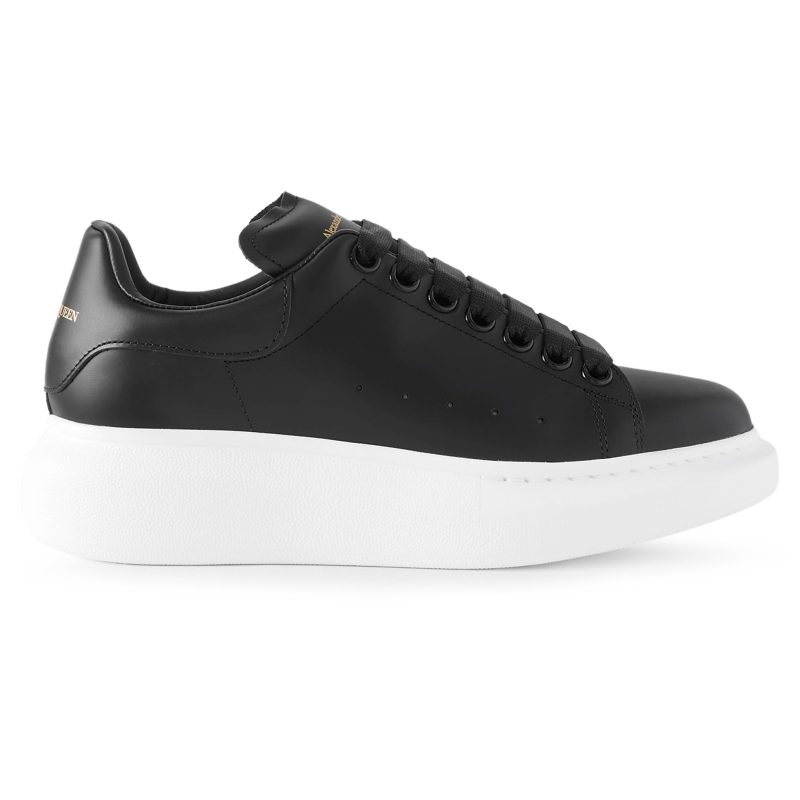 alexander mcqueen raised sole black sneaker w side