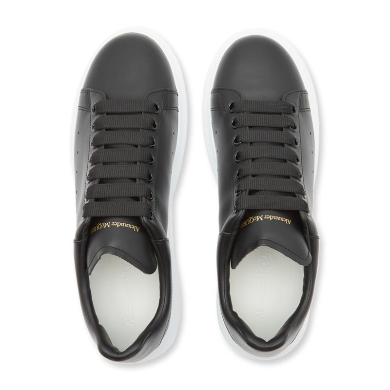 alexander mcqueen raised sole black sneaker w top