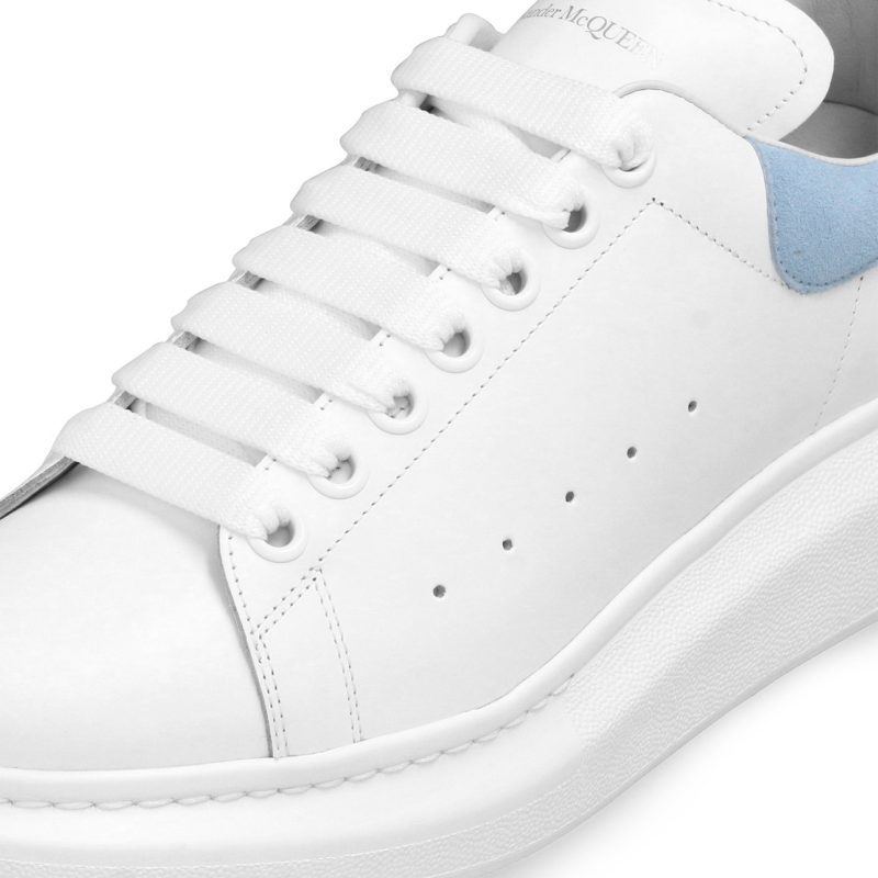 alexander mcqueen raised sole white blue sneaker detail