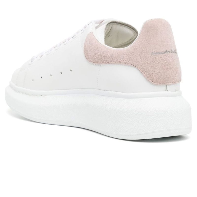 alexander mcqueen raised sole white pink sneaker back