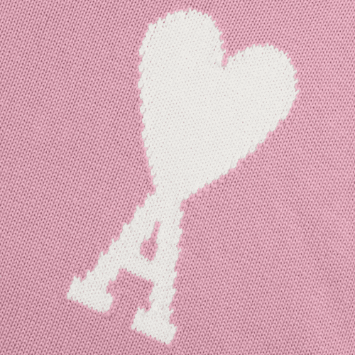 ami paris white ami de coeur logo intarsia pink sweatshirt e22uks003016659 detail